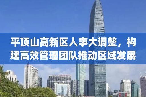 平頂山高新區人事大調整，構建高效管理團隊推動區域發展