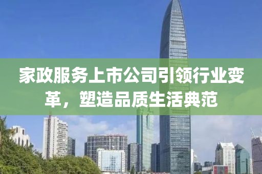 家政服務上市公司引領行業變革，塑造品質生活典范