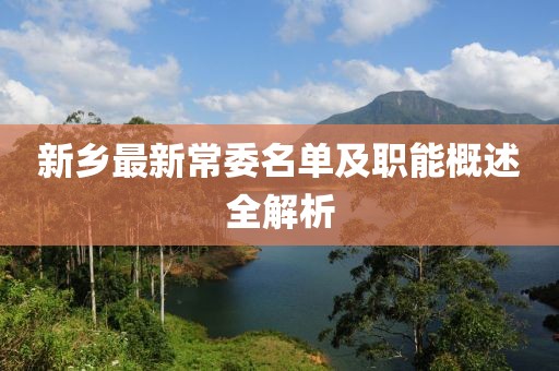 新鄉最新常委名單及職能概述全解析