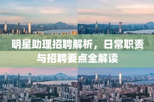 明星助理招聘解析，日常職責與招聘要點全解讀