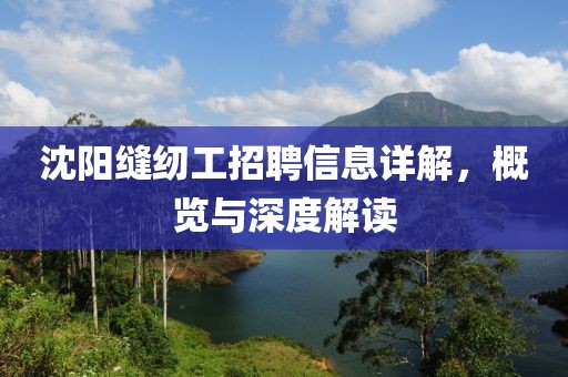 沈陽縫紉工招聘信息詳解，概覽與深度解讀
