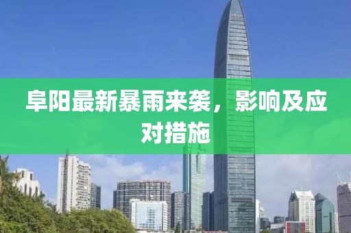 阜陽最新暴雨來襲，影響及應對措施