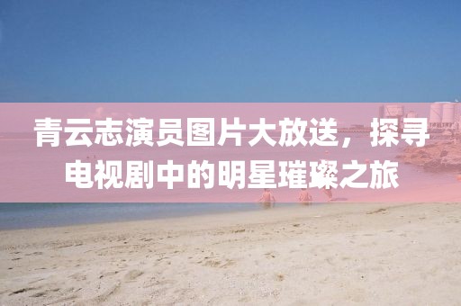 青云志演員圖片大放送，探尋電視劇中的明星璀璨之旅