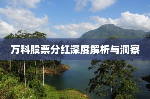 萬科股票分紅深度解析與洞察