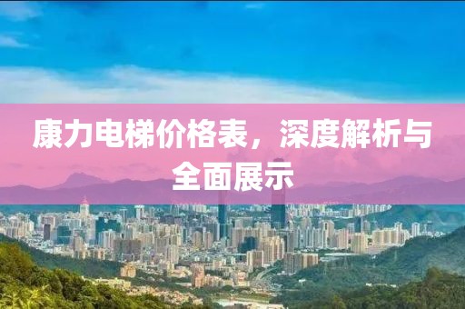 康力電梯價格表，深度解析與全面展示