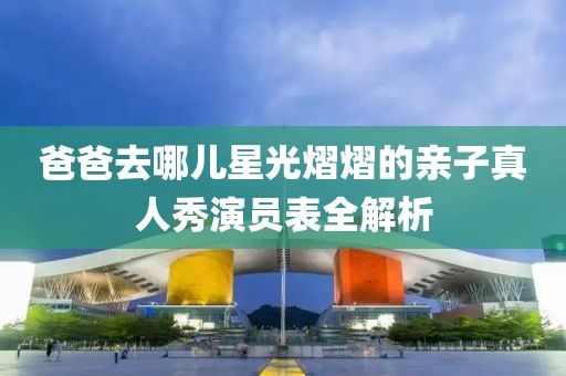 爸爸去哪兒星光熠熠的親子真人秀演員表全解析