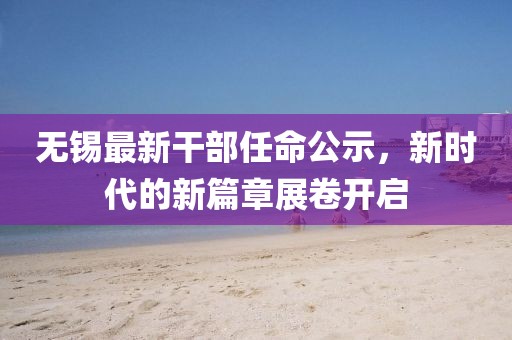 無錫最新干部任命公示，新時代的新篇章展卷開啟
