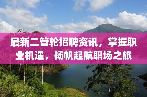 最新二管輪招聘資訊，掌握職業機遇，揚帆起航職場之旅