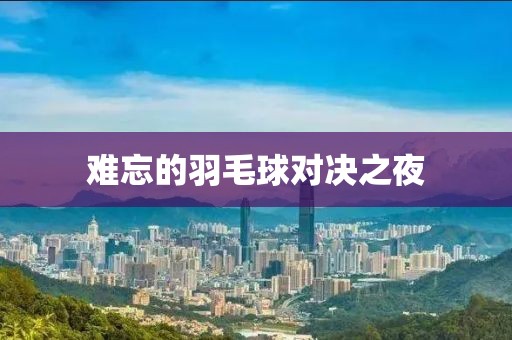 難忘的羽毛球對決之夜