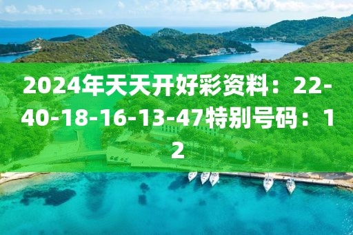 2024年天天開好彩資料：22-40-18-16-13-47特別號碼：12