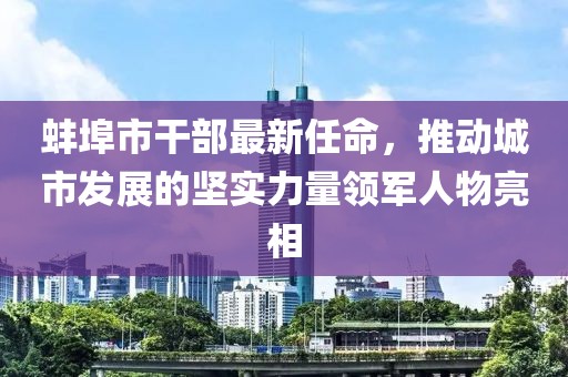蚌埠市干部最新任命，推動城市發展的堅實力量領軍人物亮相