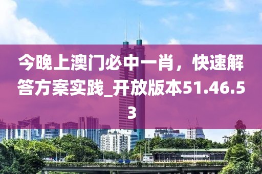 今晚上澳門必中一肖，快速解答方案實踐_開放版本51.46.53