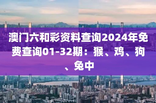 澳門六和彩資料查詢2024年免費查詢01-32期：猴、雞、狗、兔中