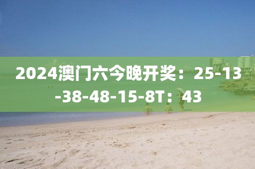 2024澳門六今晚開獎：25-13-38-48-15-8T：43