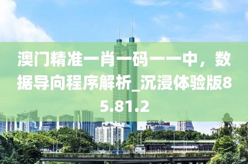 澳門精準一肖一碼一一中，數據導向程序解析_沉浸體驗版85.81.2