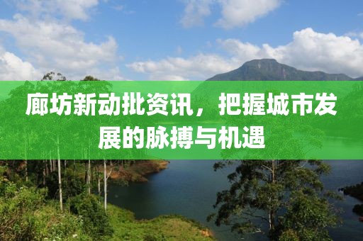 廊坊新動批資訊，把握城市發展的脈搏與機遇
