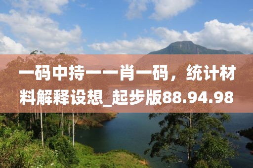 一碼中持一一肖一碼，統計材料解釋設想_起步版88.94.98