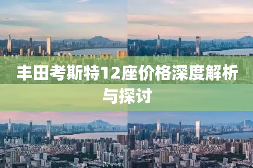 豐田考斯特12座價格深度解析與探討