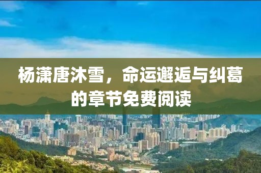 楊瀟唐沐雪，命運邂逅與糾葛的章節免費閱讀