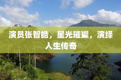 演員張智皓，星光璀璨，演繹人生傳奇