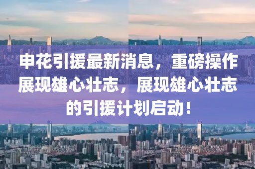申花引援最新消息，重磅操作展現雄心壯志，展現雄心壯志的引援計劃啟動！