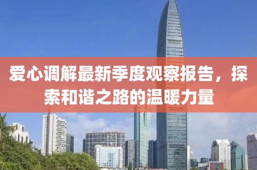 愛心調解最新季度觀察報告，探索和諧之路的溫暖力量