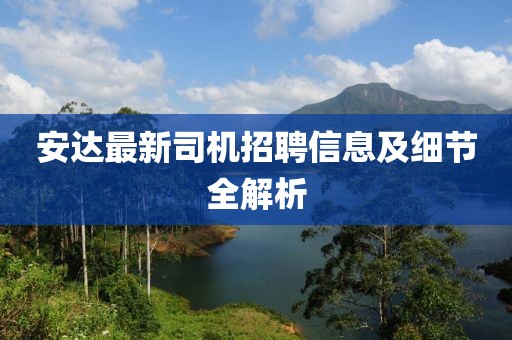 安達最新司機招聘信息及細節全解析