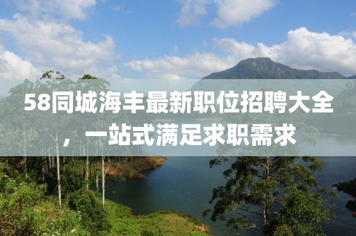 58同城海豐最新職位招聘大全，一站式滿足求職需求