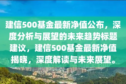 建信500基金最新凈值公布，深度分析與展望的未來趨勢標題建議，建信500基金最新凈值揭曉，深度解讀與未來展望。