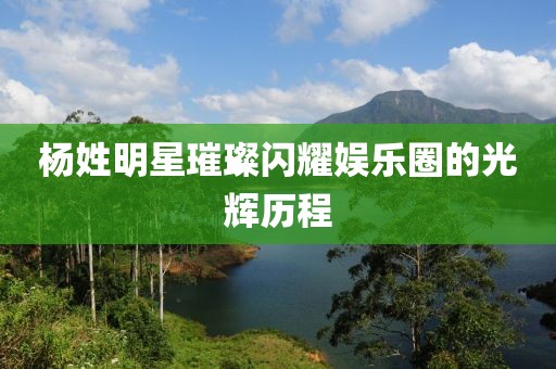 楊姓明星璀璨閃耀娛樂圈的光輝歷程