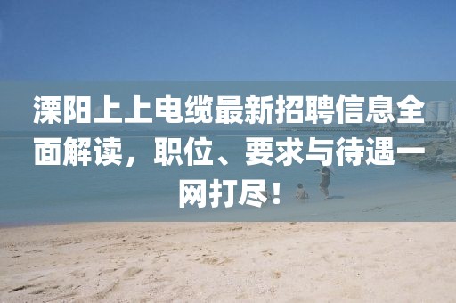 溧陽上上電纜最新招聘信息全面解讀，職位、要求與待遇一網打盡！