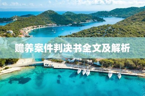 贍養案件判決書全文及解析