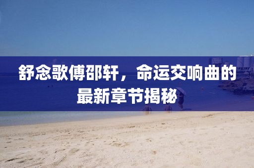 舒念歌傅邵軒，命運交響曲的最新章節揭秘