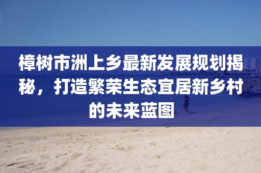樟樹市洲上鄉最新發展規劃揭秘，打造繁榮生態宜居新鄉村的未來藍圖