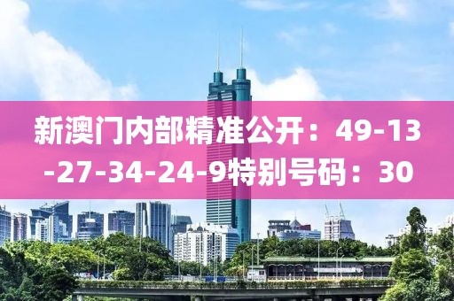 新澳門內部精準公開：49-13-27-34-24-9特別號碼：30
