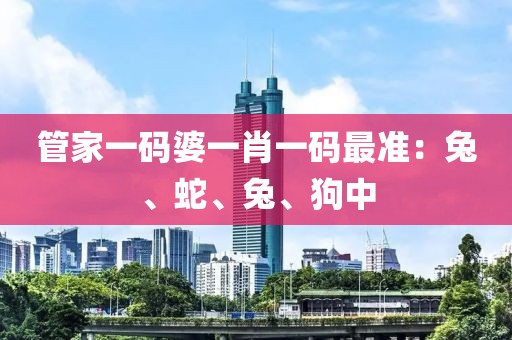 管家一碼婆一肖一碼最準：兔、蛇、兔、狗中