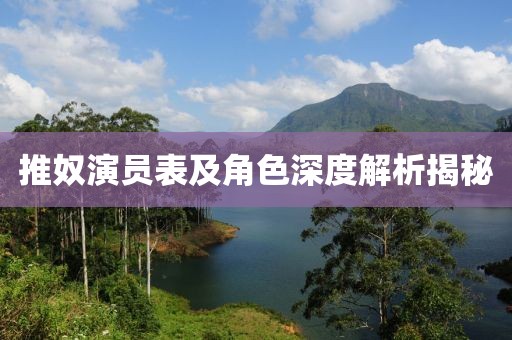 推奴演員表及角色深度解析揭秘