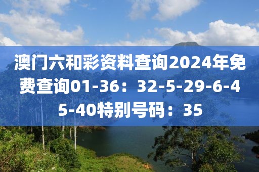 澳門六和彩資料查詢2024年免費查詢01-36：32-5-29-6-45-40特別號碼：35