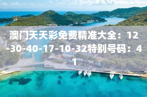 澳門天天彩免費精準大全：12-30-40-17-10-32特別號碼：41