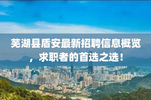 蕪湖縣盾安最新招聘信息概覽，求職者的首選之選！
