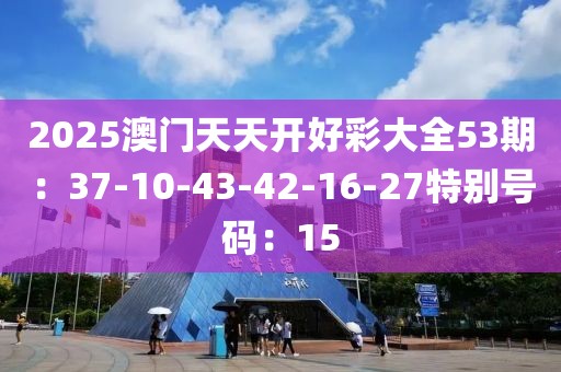 2025澳門天天開好彩大全53期：37-10-43-42-16-27特別號碼：15
