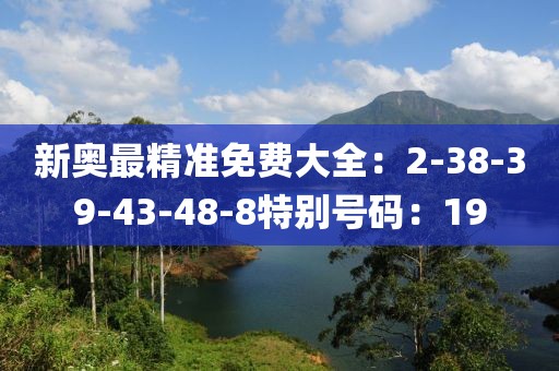 新奧最精準免費大全：2-38-39-43-48-8特別號碼：19