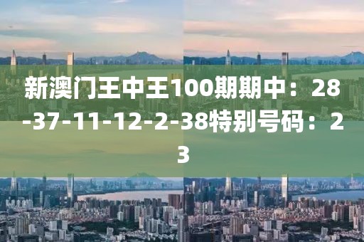 新澳門王中王100期期中：28-37-11-12-2-38特別號碼：23